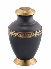 Arcadia Brown Band Adult Brass Urn - teardropurns.com