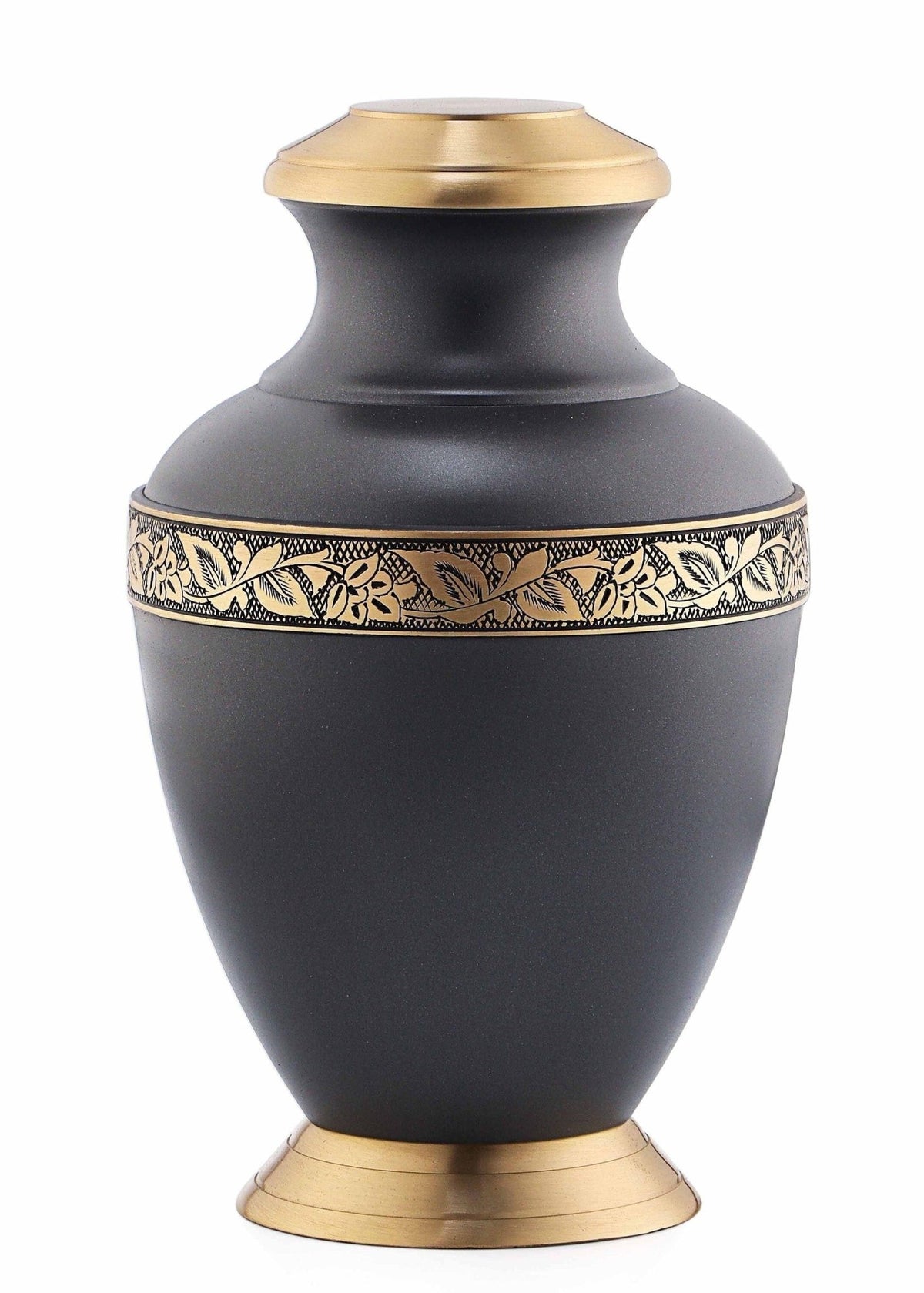 Arcadia Brown Band Adult Brass Urn - teardropurns.com