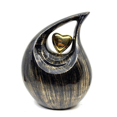 Beautiful Black Golden Teardrop Urn - Urns for Ashes Adult male - urns for human ashes female - Cremation Urns for Adult Ashes - Urns - Urn - teardropurns.com