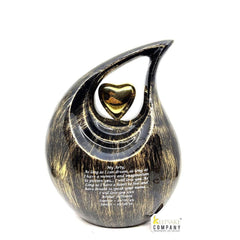 Beautiful Black Golden Teardrop Urn - Urns for Ashes Adult male - urns for human ashes female - Cremation Urns for Adult Ashes - Urns - Urn - teardropurns.com