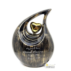 Beautiful Black Golden Teardrop Urn - Urns for Ashes Adult male - urns for human ashes female - Cremation Urns for Adult Ashes - Urns - Urn - teardropurns.com