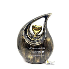 Beautiful Black Golden Teardrop Urn - Urns for Ashes Adult male - urns for human ashes female - Cremation Urns for Adult Ashes - Urns - Urn - teardropurns.com