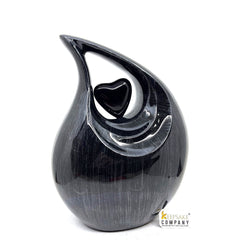 Beautiful Black Silver Teardrop Urn - Urns for Ashes Adult male - urns for human ashes female - Cremation Urns for Adult Ashes - Urns - Urn - teardropurns.com