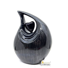 Beautiful Black Silver Teardrop Urn - Urns for Ashes Adult male - urns for human ashes female - Cremation Urns for Adult Ashes - Urns - Urn - teardropurns.com