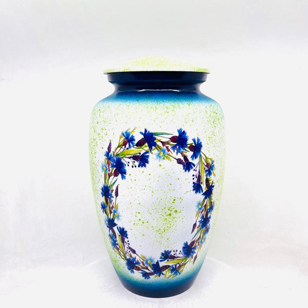 Beautiful Blue Green Cremation Urn for Human Ash / Urns for Ashes / Keepsake Urns / Funeral Urn / Memorial Urn / Personalized Urn - teardropurns.com