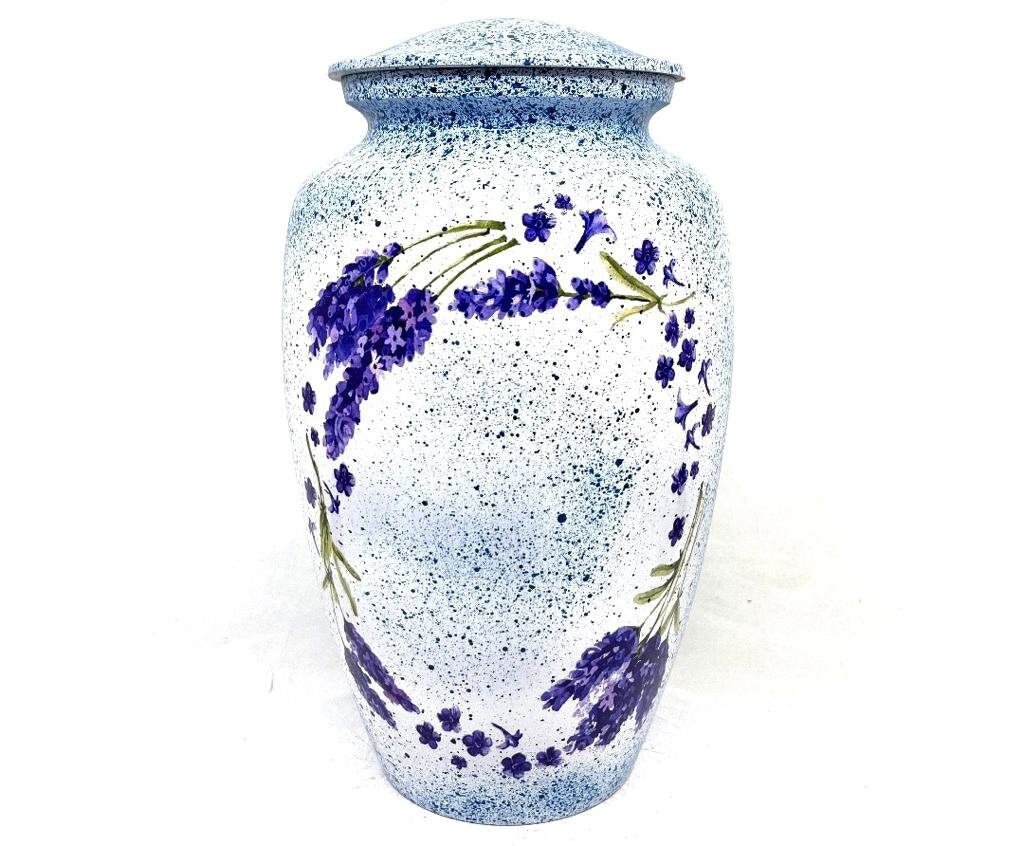 Beautiful Purple Blue Cremation Urn for Human Ash / Urns for Ashes / Keepsake Urns / Funeral Urn / Memorial Urn / Personalized Urn - teardropurns.com