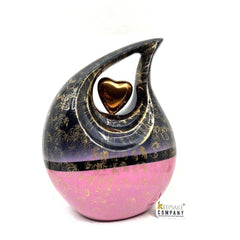 Black and Pink Teardrop Urn - Urns for Ashes - urns for human ashes - Cremation Urns for Adult Ashes - Memorial Urn - Personalized Urn - teardropurns.com