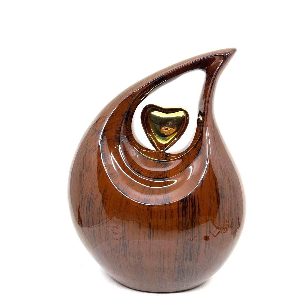 Black Brown Teardrop Urns for Ashes Adult male - Urn - urns for human ashes adult female - Urns - Cremation Urns for Adult Ashes - Keepsake - teardropurns.com