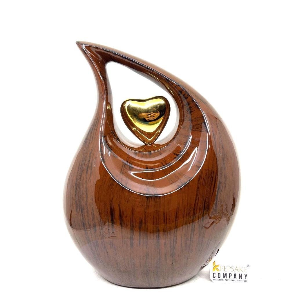 Black Brown Teardrop Urns for Ashes Adult male - Urn - urns for human ashes adult female - Urns - Cremation Urns for Adult Ashes - Keepsake - teardropurns.com