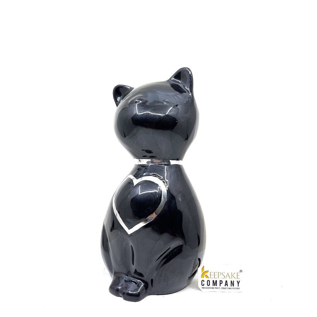 Black Cat figurine Urn - Pet Urns for Cats Ashes - Urn for Cat Ashes - Urns for Ashes - Cat Urn for Ashes - teardropurns.com