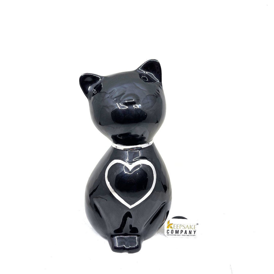 Black Cat figurine Urn - Pet Urns for Cats Ashes - Urn for Cat Ashes - Urns for Ashes - Cat Urn for Ashes - teardropurns.com