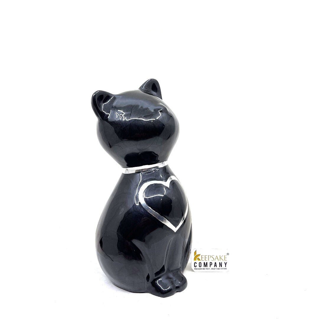 Black Cat figurine Urn - Pet Urns for Cats Ashes - Urn for Cat Ashes - Urns for Ashes - Cat Urn for Ashes - teardropurns.com