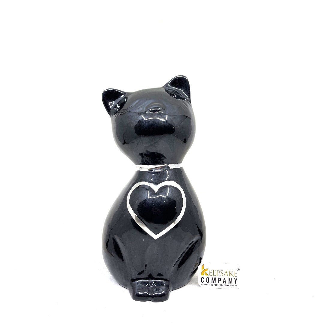 Black Cat figurine Urn - Pet Urns for Cats Ashes - Urn for Cat Ashes - Urns for Ashes - Cat Urn for Ashes - teardropurns.com