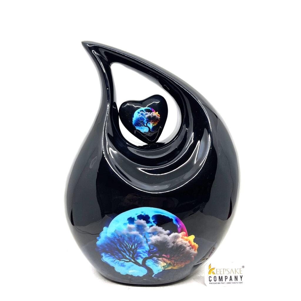 Black Cremation Urns for Ashes Adult Male - Urns for Ashes Adult Female - Urn - Urns - Cremation Urn - Keepsake Urn - Funeral Urn - teardropurns.com