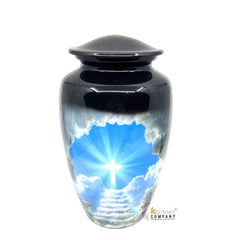 Black Divine Cross Cremation Urns for Ashes Adult Male - Urns for Ashes Adult Female - Urn - Urns - Cremation Urn from Keepsake Company - teardropurns.com