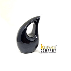 Black enameled min teardrop Cremation Urn without Heart for Ashes by Keepsake Company - teardropurns.com