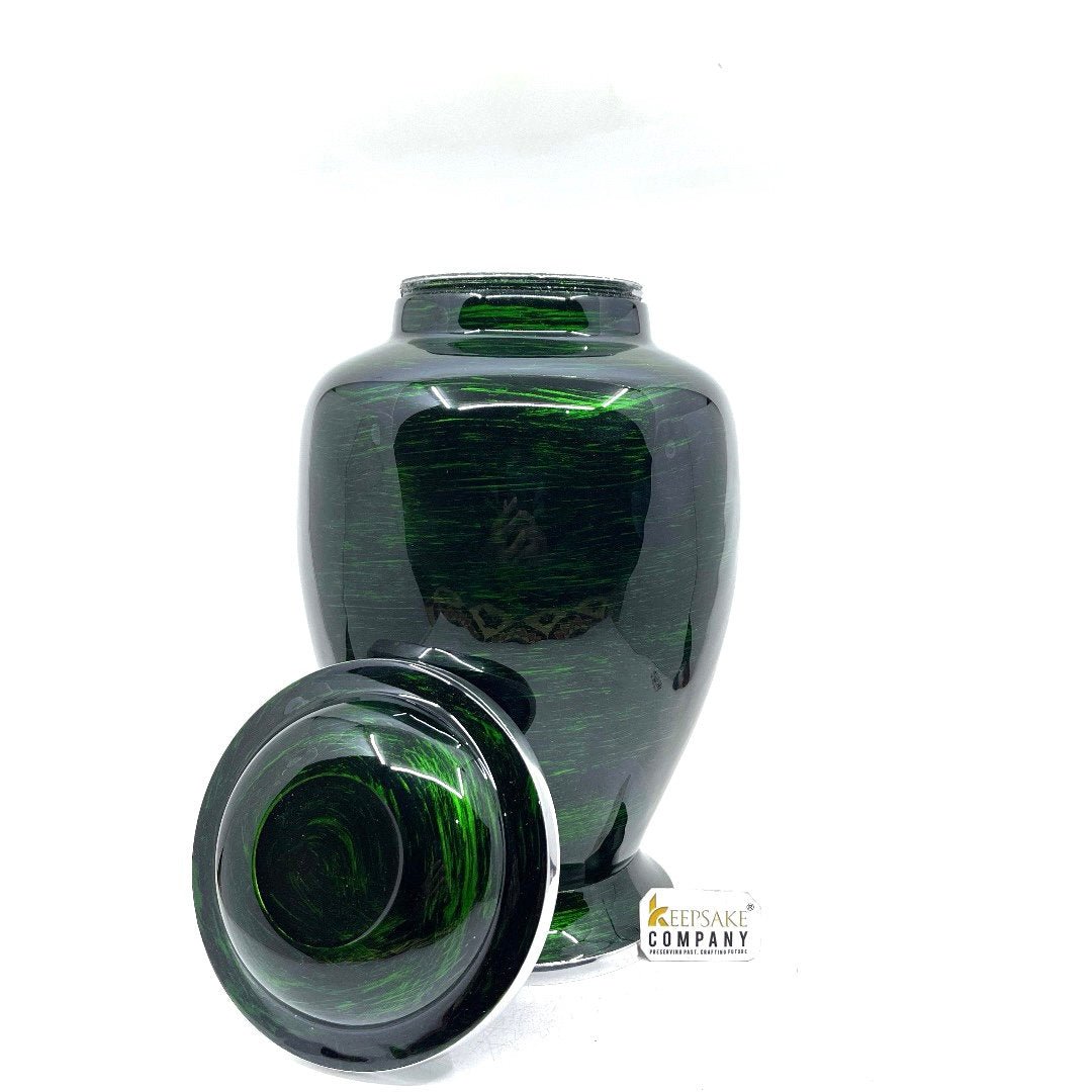 Black Green Cremation Urns for Adult Ashes - Urns for Human Ash - Urn for Ashes Male - Urn - Decorative Urns - Burial Urn - Custom Urns - teardropurns.com