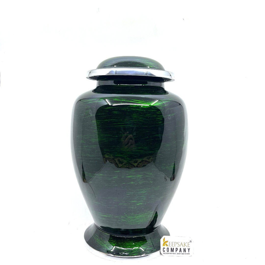 Black Green Cremation Urns for Adult Ashes - Urns for Human Ash - Urn for Ashes Male - Urn - Decorative Urns - Burial Urn - Custom Urns - teardropurns.com