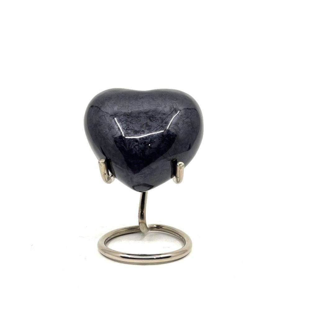 Black Heart Shaped Mini Urn for Human Ashes - Can Be Engraved in Different Colours - Perfect for Cremation Urns - teardropurns.com