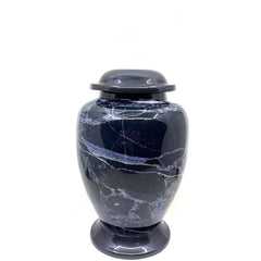 Black Marble Adult cremation Urn for Ashes - Urns for Human Ashes with Angel Wings and Heart - Urn - Urn - Funeral Urn - teardropurns.com