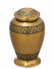 Elegant Engraved Golden Adult Urn