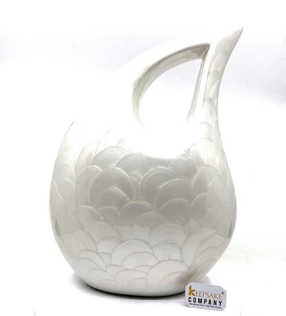 Extra Large /  Adult White Tardrop Cremation Urn - Adult urns for Human Ashes Men -  Urn - Urns - Cremation Urn By Keepsake Company