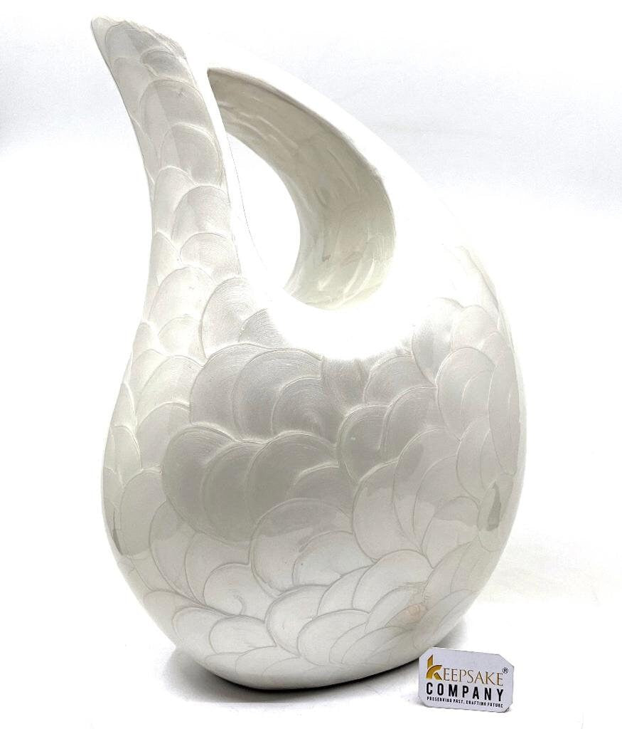 Extra Large /  Adult White Tardrop Cremation Urn - Adult urns for Human Ashes Men -  Urn - Urns - Cremation Urn By Keepsake Company