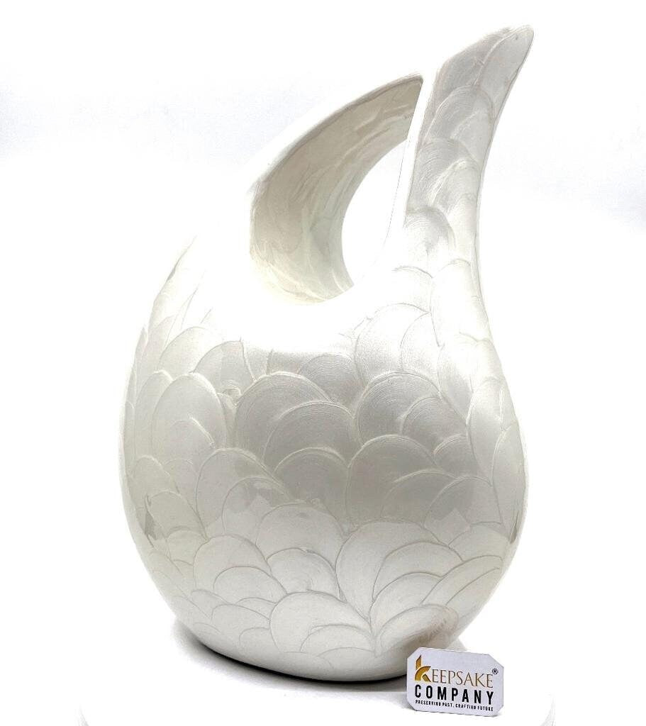 Extra Large /  Adult White Tardrop Cremation Urn - Adult urns for Human Ashes Men -  Urn - Urns - Cremation Urn By Keepsake Company