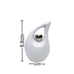 White Teardrop Small Urns for Human Ashes with Heart - Mini Urn for Human Ashes - Ashes Urn - Keepsake Urns for Human Ashes - Mini Urn - Urn