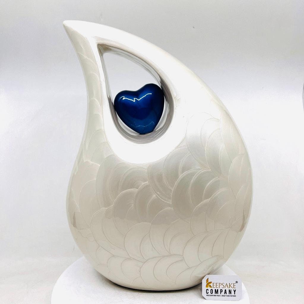 Extra Large /  Adult Pearl White Cremation Urns for Ashes Adult Male - Adult Urn - Ashes Urn - Urn - Urns for Human Ashes Keepsake C