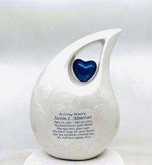 Extra Large /  Adult Pearl White Cremation Urns for Ashes Adult Male - Adult Urn - Ashes Urn - Urn - Urns for Human Ashes Keepsake C