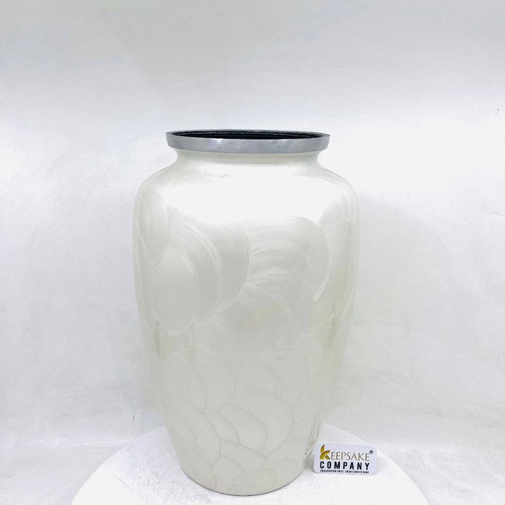 White Adult cremation Urn for Ash - Urns for Human Ashes can be engraved with Angel Wings and Heart  - Funeral Urn - Memorial Urn