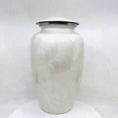 White Adult cremation Urn for Ash - Urns for Human Ashes can be engraved with Angel Wings and Heart  - Funeral Urn - Memorial Urn