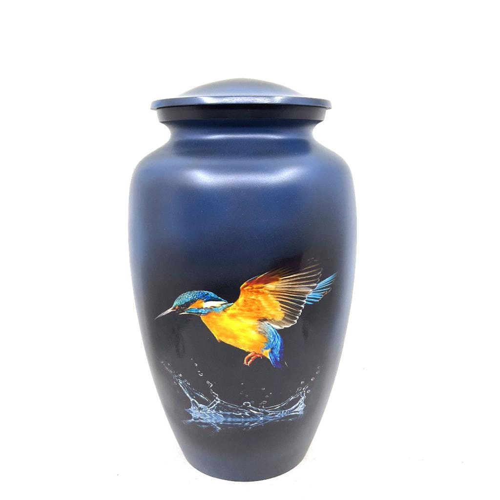 Blue Black Humming Bird Adult Urn - Cremation Urns for Adult Ashes - Urns for Ashes Adult Male - Urn - Urns for Human Ashes - Decorative Urn