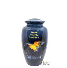 Blue Black Humming Bird Adult Urn - Cremation Urns for Adult Ashes - Urns for Ashes Adult Male - Urn - Urns for Human Ashes - Decorative Urn