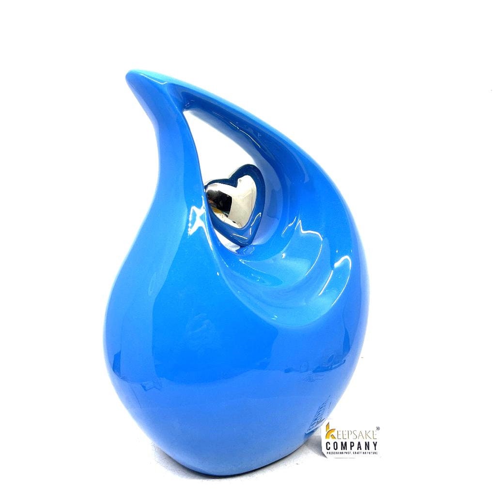 Blue Football / Soccer Teardrop Cremation Urns for Ashes -  Urns for Ashes  - Urn -  Funeral Urn - Urn for Ashes - Memorial urn - 3D Urn