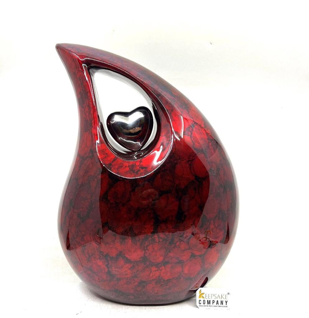 Extra Large /  Adult Maroon Red Black Cremation Urns for Ashes - Adult Urn - Funeral Urn - Urn - Urns for Human Ashes Keepsake