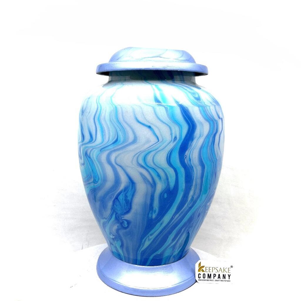 Blue Cremation Urns for Adult Ashes - Urns for Human Ash - Urn for Ashes Male - Urn - Decorative Urns - Burial Urn - Urns - Beautiful scene