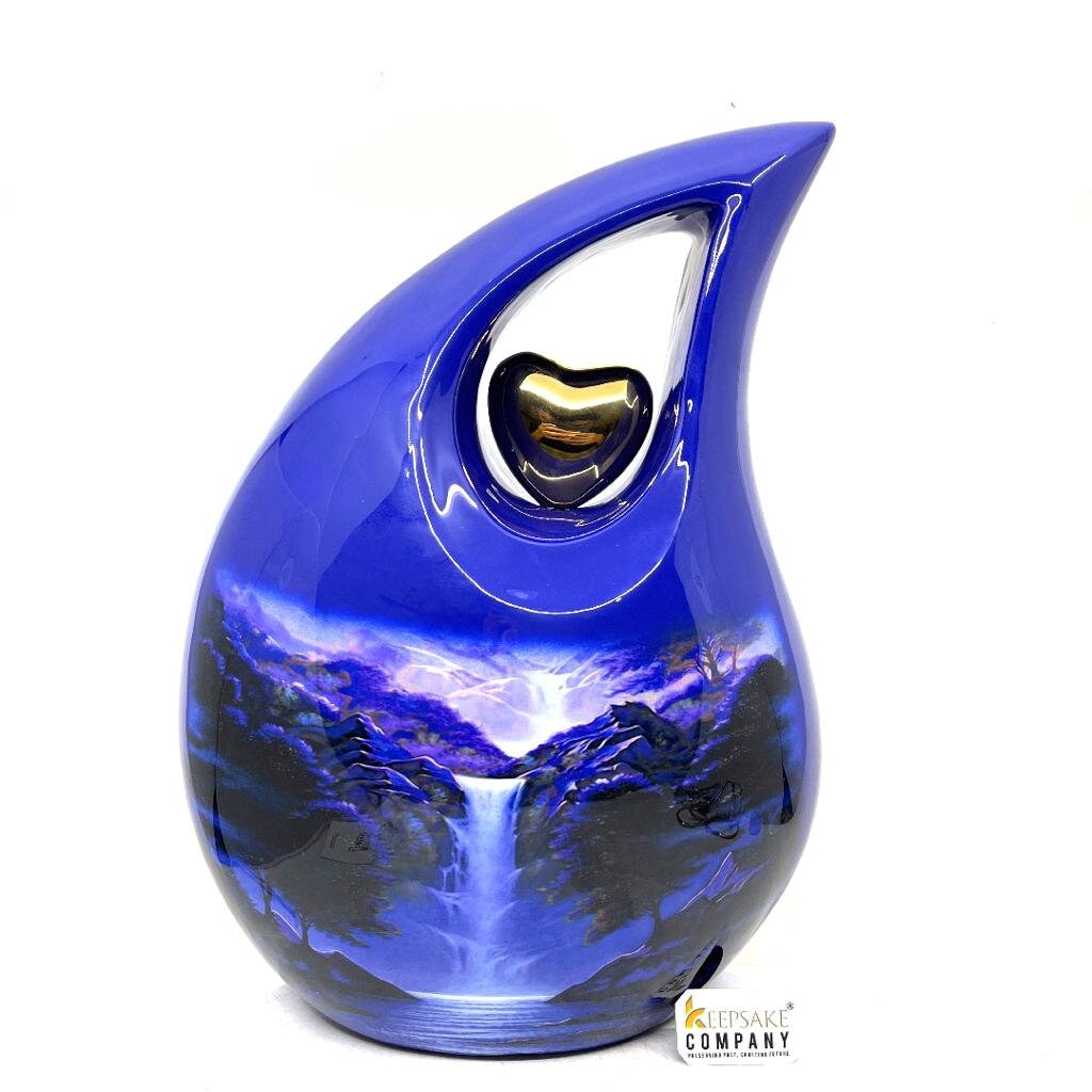 Extra Large /  Adult Blue Cremation Urns for Ashes - Adult Urn - Funeral Urn  - Urns for Human Ashes - Personalized urn - Memorial Urn