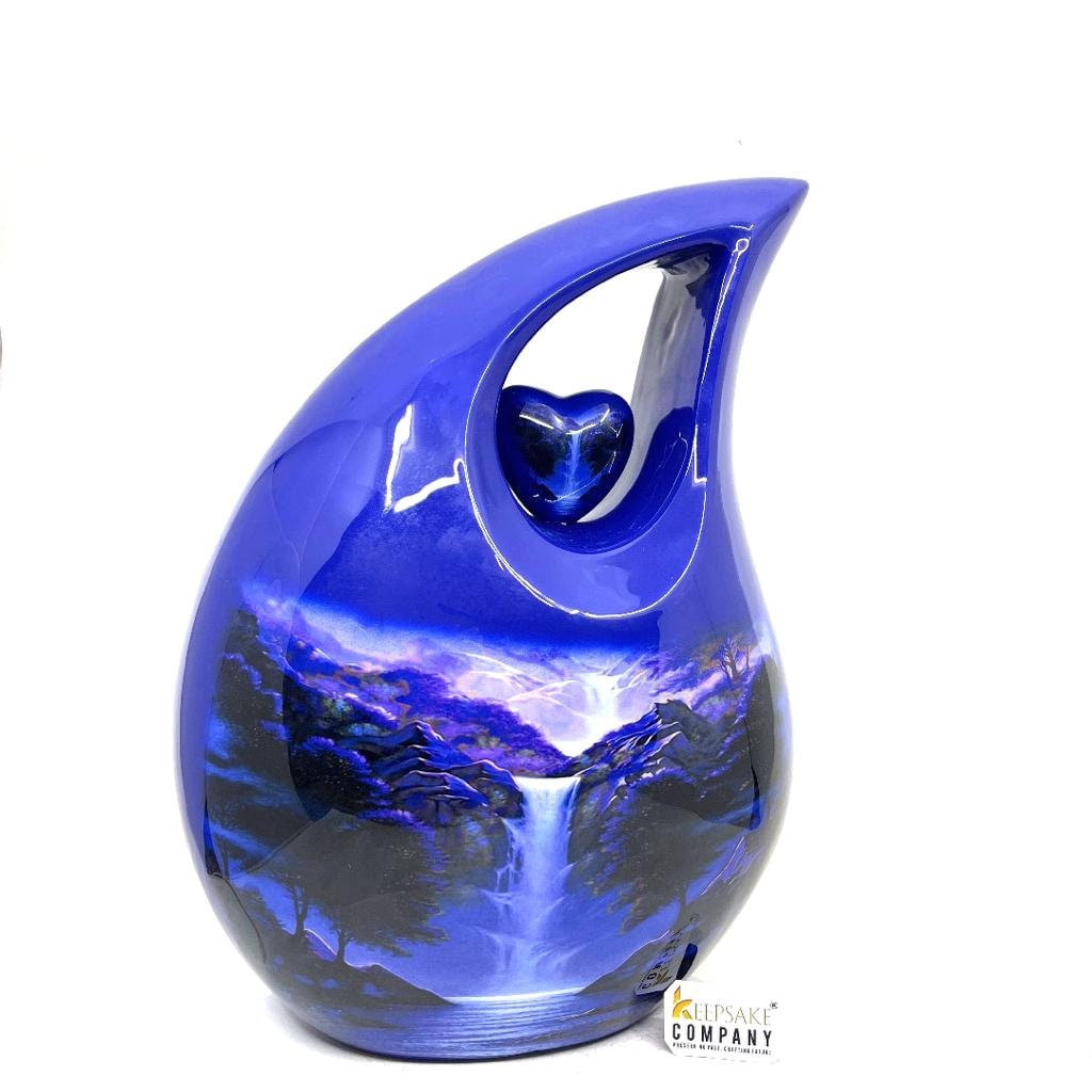 Extra Large /  Adult Blue Cremation Urns for Ashes - Adult Urn - Funeral Urn  - Urns for Human Ashes - Personalized urn - Memorial Urn