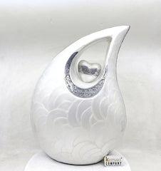 Extra Large White Pearl Cremation Urn for Adult Ashes - Elegant Memorial Keepsake & Funeral Urn for Human Ashes by Keepsake