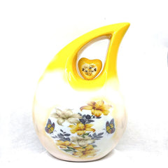 Extra Large /  Adult Yellow White Cremation Urns for Ashes - Adult Urn - Funeral Urn - Urn - Urns for Human Ashes Keepsake by Keepsake