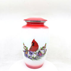 Red & White Cardinal Urn for Ash - Cremation Urns for Adult Ashes - Urns for Ashes Adult Male - Urn - Urns for Human Ashes - Decorative Urn