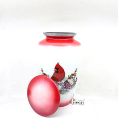Red & White Cardinal Urn for Ash - Cremation Urns for Adult Ashes - Urns for Ashes Adult Male - Urn - Urns for Human Ashes - Decorative Urn