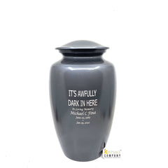 Custom Engraved It's Awfully Dark In Here Classic Cremation Urn - Urn for Human Ashes - Funny Urn - Memorial Urn - Ash Urn - Grecian Urn