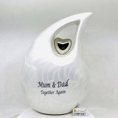 Extra Large /  Adult Pearl White Cremation Urns for Ashes Adult Male - Adult Urn - Funeral Urn - Urn - Urns for Human Ashes Keepsake C