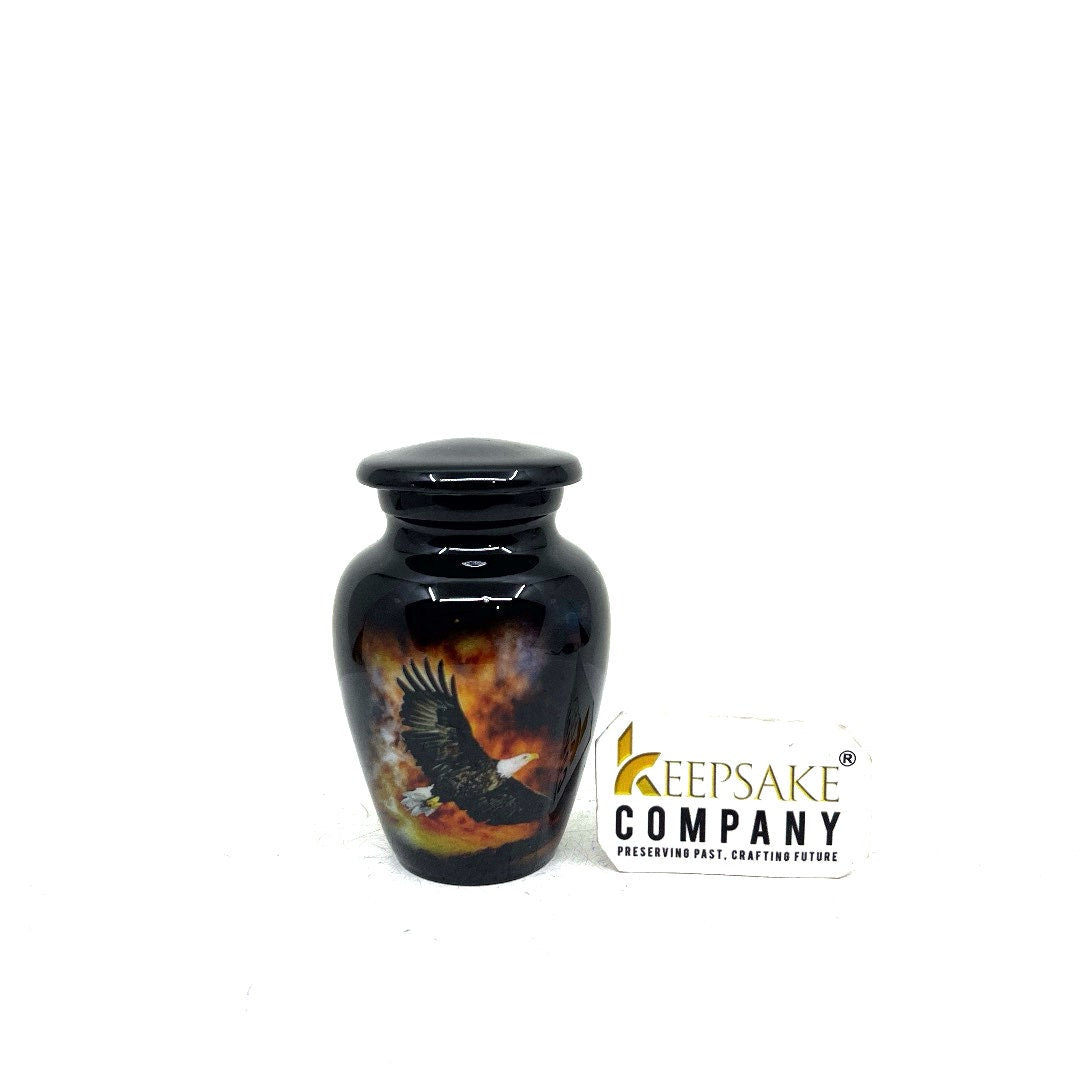 Small Urns for Ashes - Majestic Eagle Flight Design, Black Keepsake Urn, Perfect Memorial Gift for Loved Ones- Mini Urns for Human Ashes