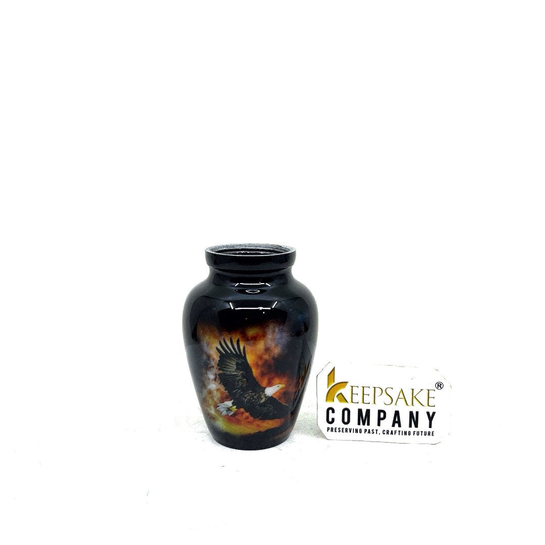 Small Urns for Ashes - Majestic Eagle Flight Design, Black Keepsake Urn, Perfect Memorial Gift for Loved Ones- Mini Urns for Human Ashes