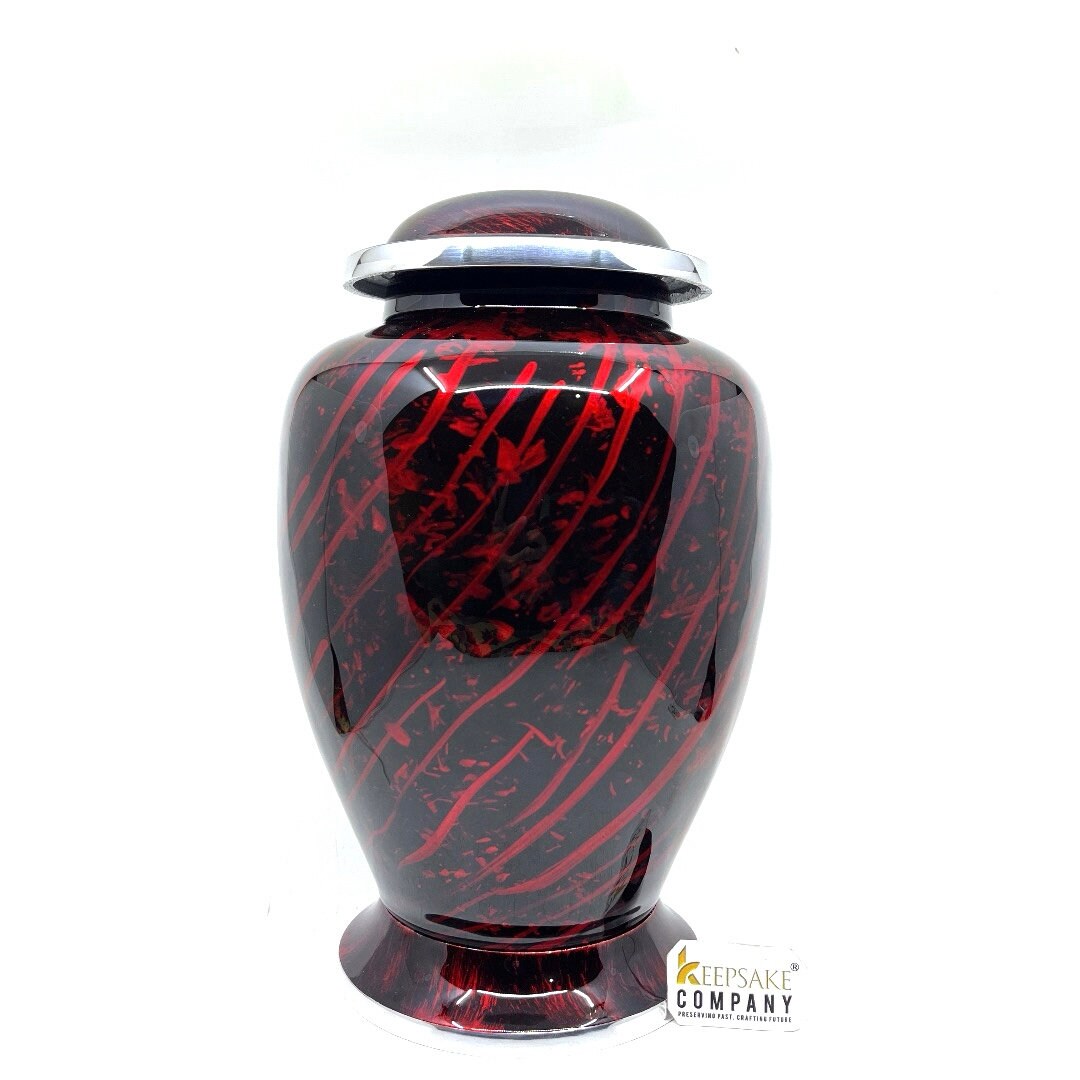 Black Red Cremation Urns for Adult Ashes - Urns for Human Ash - Urn for Ashes Male - Urn - Decorative Urns - Burial Urn - Custom Urns