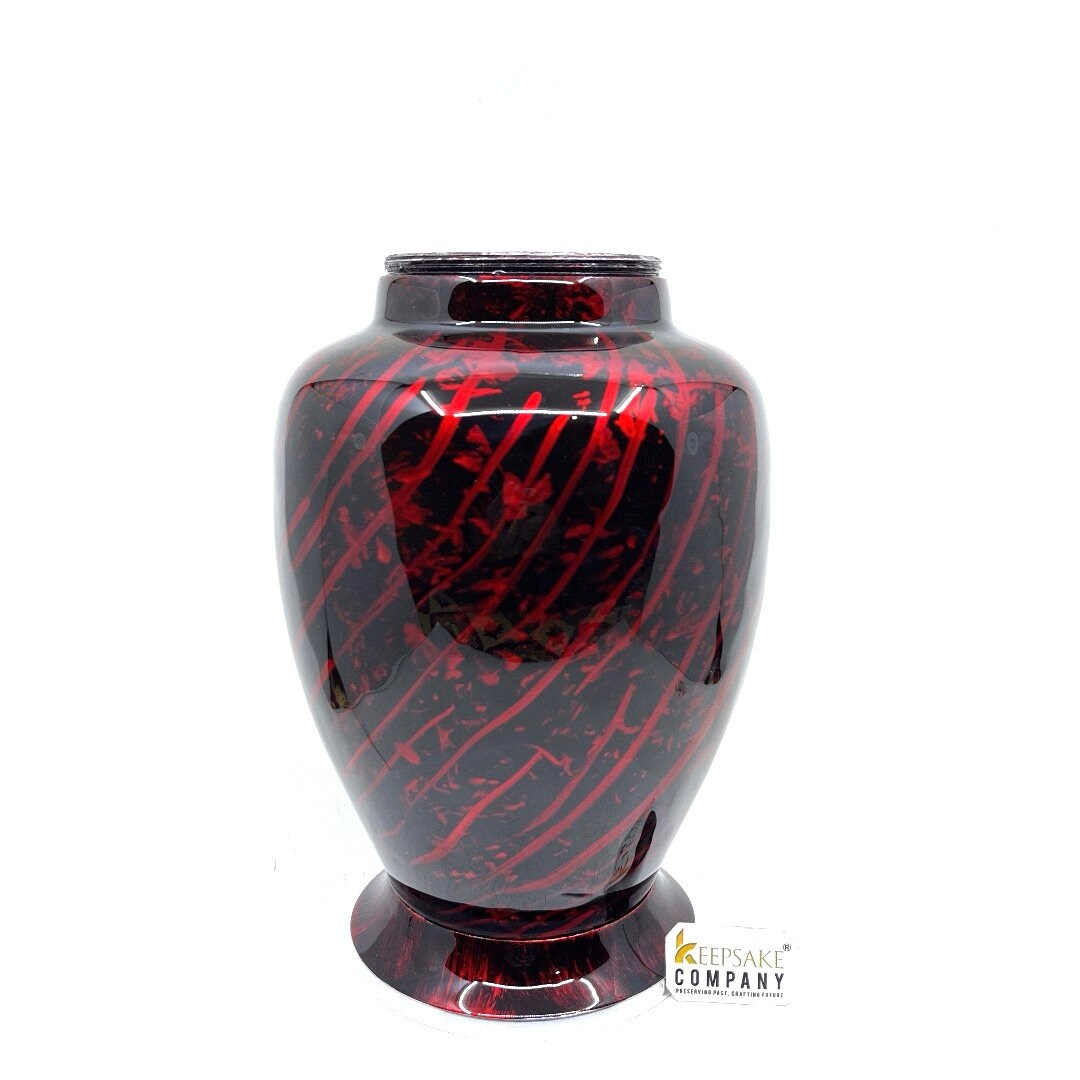 Black Red Cremation Urns for Adult Ashes - Urns for Human Ash - Urn for Ashes Male - Urn - Decorative Urns - Burial Urn - Custom Urns